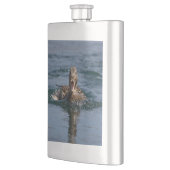 Ente mit Schnabel offen Flachmann (Links)