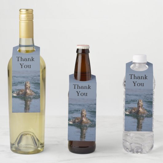 Ente mit Schnabel offen Flaschenanhänger (Beispiel)