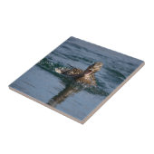 Ente mit Schnabel offen Fliese (Seite)