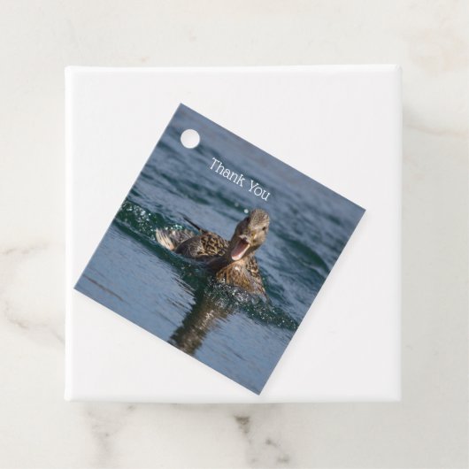 Ente mit Schnabel offen Geschenkanhänger (Beispiel)