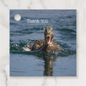 Ente mit Schnabel offen Geschenkanhänger (Vorderseite)