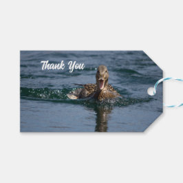 Ente mit Schnabel offen Geschenkanhänger