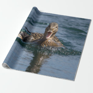 Ente mit Schnabel offen Geschenkpapier