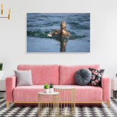 Ente mit Schnabel offen Leinwanddruck (Insitu (Wohnzimmer))