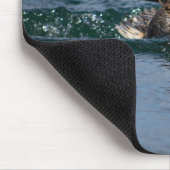 Ente mit Schnabel offen Mousepad (Ecke)