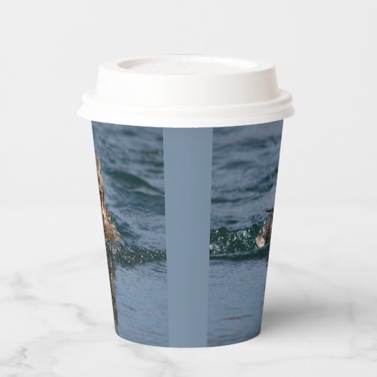 Ente mit Schnabel offen Pappbecher (Links)