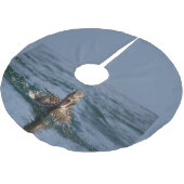 Ente mit Schnabel offen Polyester Weihnachtsbaumdecke (Schrägansicht)