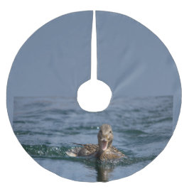 Ente mit Schnabel offen Polyester Weihnachtsbaumdecke