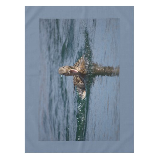 Ente mit Schnabel offen Tischdecke (Vorderseite)