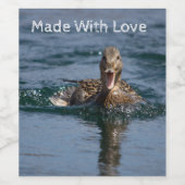 Ente mit Schnabel offen Weinetikett (Einzelnes Label)