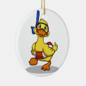 Ente mit Schnorchelmaske | Farbe wählen Keramik Ornament (Rechts)