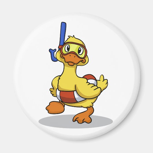 Ente mit Schnorchelmaske | Farbe wählen Magnet (Vorne)