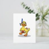 Ente mit Schnorchelmaske | Farbe wählen Postkarte (Stehend Vorderseite)