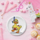 Ente mit Schnorchelmaske| Rückenfarbe Pappteller (Party)