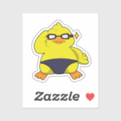 Ente mit Sonnenbrille Aufkleber (Blatt)