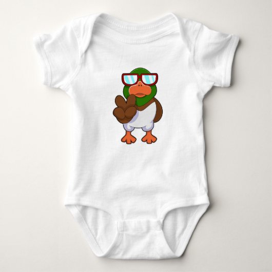 Ente mit Sonnenbrille Baby Strampler (Vorderseite)