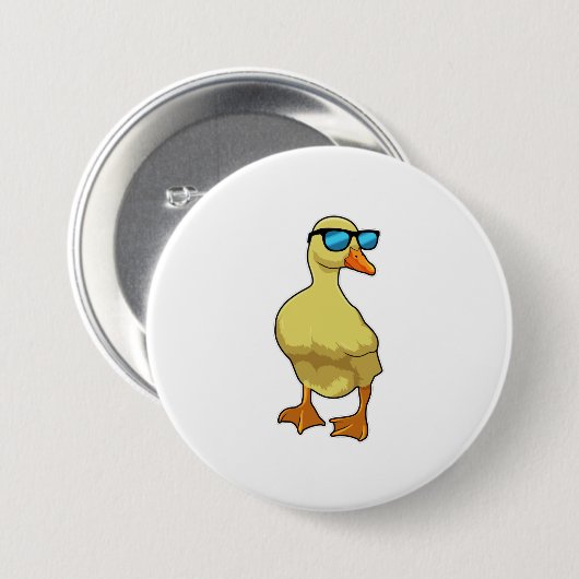 Ente mit Sonnenbrille Button (Vorne & Hinten)