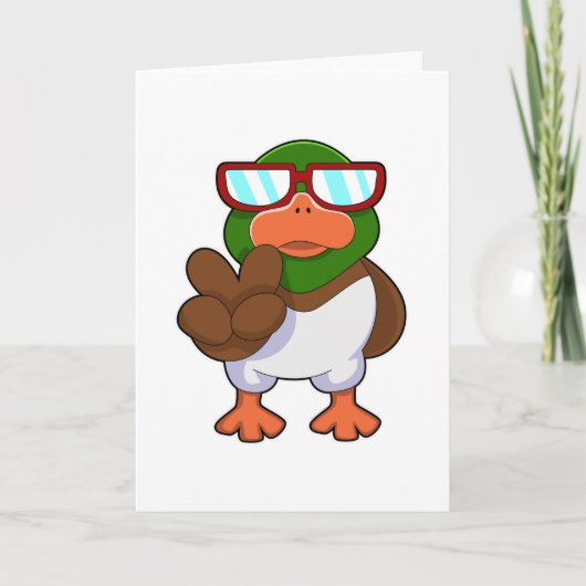 Ente mit Sonnenbrille Karte (Vorderseite)