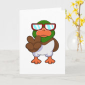 Ente mit Sonnenbrille Karte (Gelbe Blume)