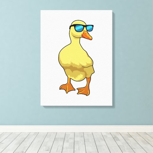 Ente mit Sonnenbrille Leinwanddruck (Insitu (Holzboden))