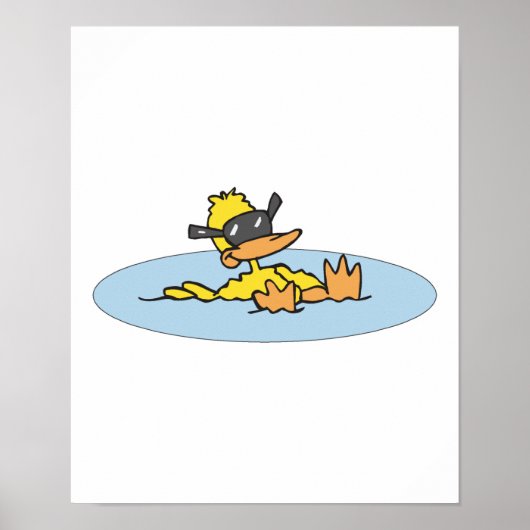 Ente mit Sonnenbrille Poster (Vorne)