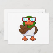 Ente mit Sonnenbrille Postkarte (Vorne/Hinten)