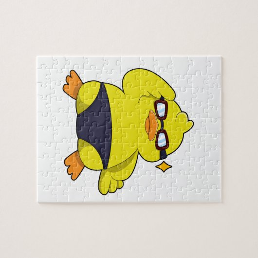 Ente mit Sonnenbrille Puzzle (Horizontal)