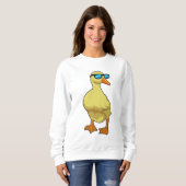 Ente mit Sonnenbrille Sweatshirt (Vorne ganz)
