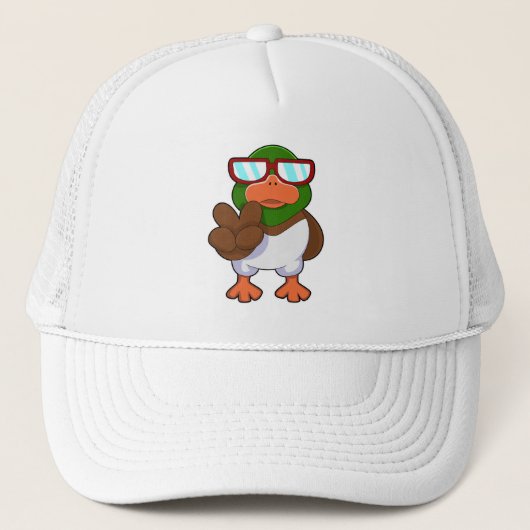 Ente mit Sonnenbrille Truckerkappe (Vorderseite)