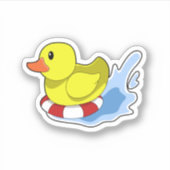 Ente mit Swim-Ring in Wasser.PNG Aufkleber (Vorderseite)