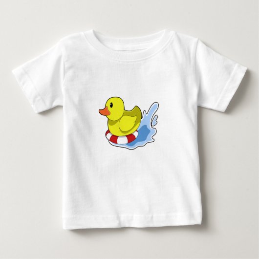 Ente mit Swim-Ring in Wasser.PNG Baby T-shirt (Vorderseite)