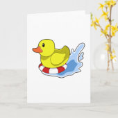 Ente mit Swim-Ring in Wasser.PNG Karte (Gelbe Blume)