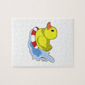 Ente mit Swim-Ring in Wasser.PNG Puzzle (Horizontal)