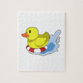 Ente mit Swim-Ring in Wasser.PNG Puzzle (Vertikal)