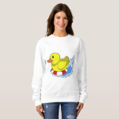 Ente mit Swim-Ring in Wasser.PNG Sweatshirt (Vorne ganz)