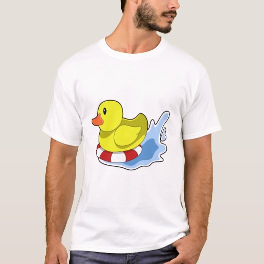 Ente mit Swim-Ring in Wasser.PNG T-Shirt (Vorderseite)