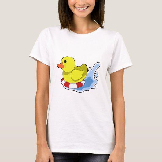 Ente mit Swim-Ring in Wasser.PNG T-Shirt (Vorderseite)