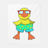 Ente mit Swim Ring & Sonnenbrille Fleecedecke (Vorderseite)