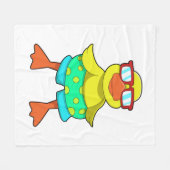 Ente mit Swim Ring & Sonnenbrille Fleecedecke (Vorderseite (Horizontal))