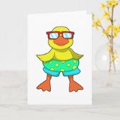 Ente mit Swim Ring & Sonnenbrille Karte (Gelbe Blume)