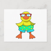 Ente mit Swim Ring & Sonnenbrille Postkarte (Vorderseite)