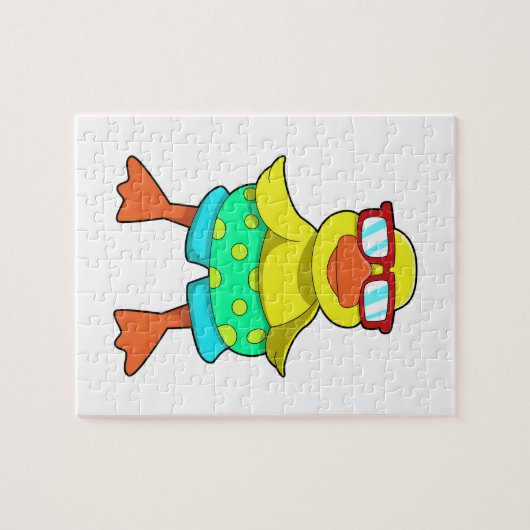 Ente mit Swim Ring & Sonnenbrille Puzzle (Horizontal)