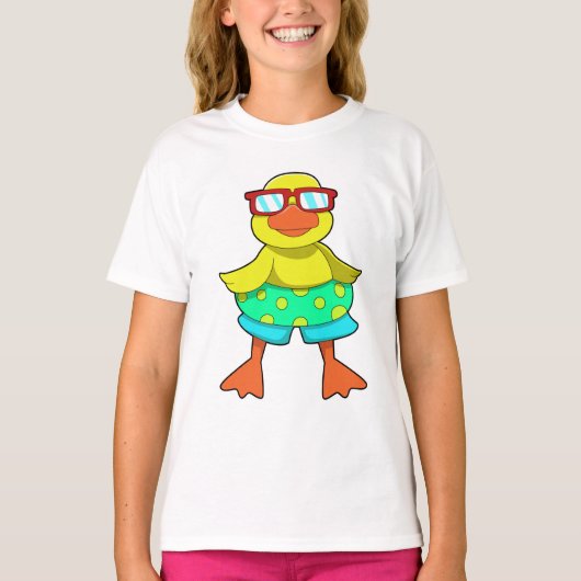 Ente mit Swim Ring & Sonnenbrille T-Shirt (Vorderseite)
