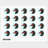 Ente: Muscovy Head Runder Aufkleber (Blatt)