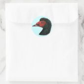 Ente: Muscovy Head Runder Aufkleber (Tasche)