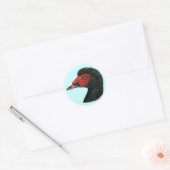 Ente: Muscovy Head Runder Aufkleber (Umschlag)