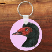 Ente: Muscovy Head Schlüsselanhänger (Vorderseite)