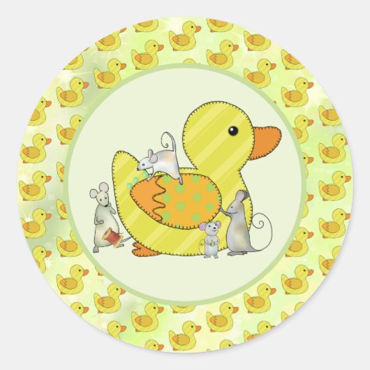 Ente nähen  runder aufkleber (Vorderseite)