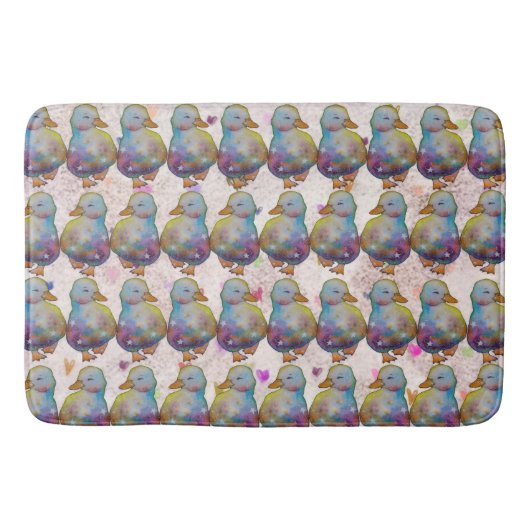Ente namens Regenbogen Badematte (Vorderseite)