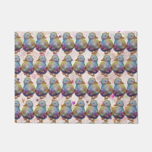 Ente namens Regenbogen Fußmatte (Vorderseite)